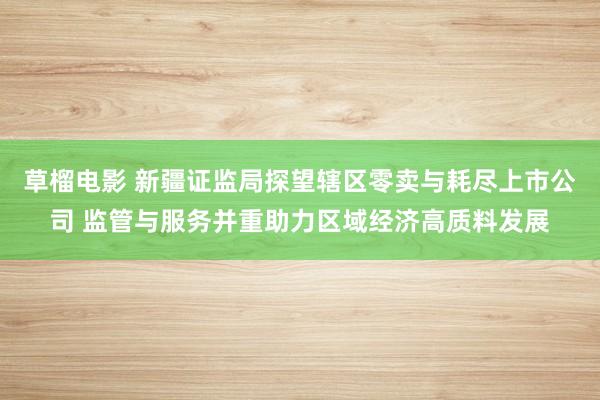 草榴电影 新疆证监局探望辖区零卖与耗尽上市公司 监管与服务并重助力区域经济高质料发展